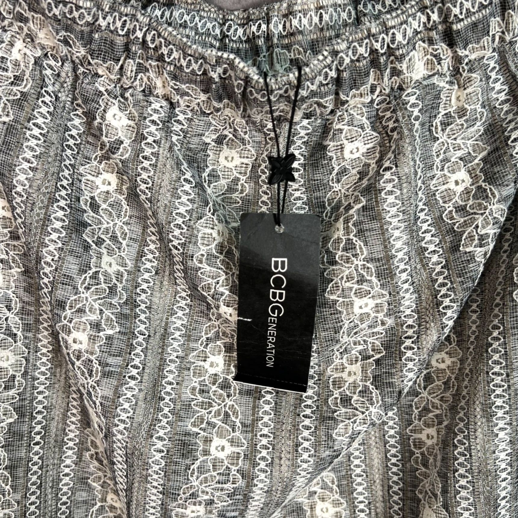 BCBGeneration BCBGeneration Womens Lace Dress Off-Shoulder Size Small Gray Size S / US 4 / IT 40 - 5 Thumbnail