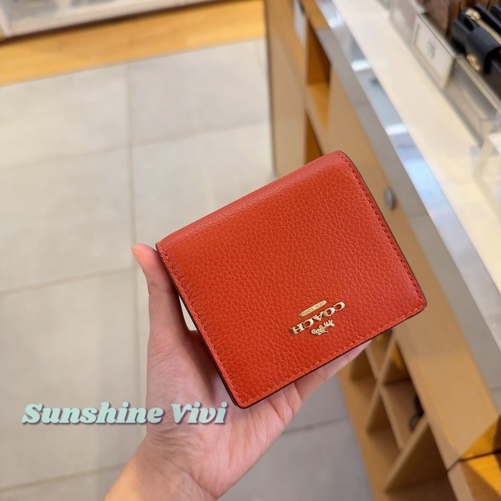 Coach NWT Coach Snap Wallet Charm Pebbled Leather/Gold/Mango CBO74 Size ONE SIZE - 1 Thumbnail