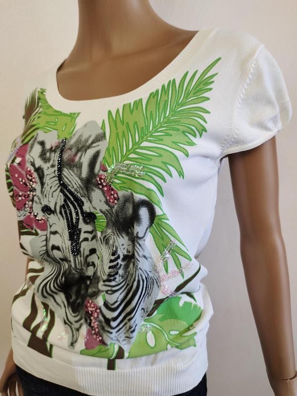 Other zebra top jersey tshirt sz S/M Patrice Brial France Size M / US 6-8 / IT 42-44 - 3 Thumbnail