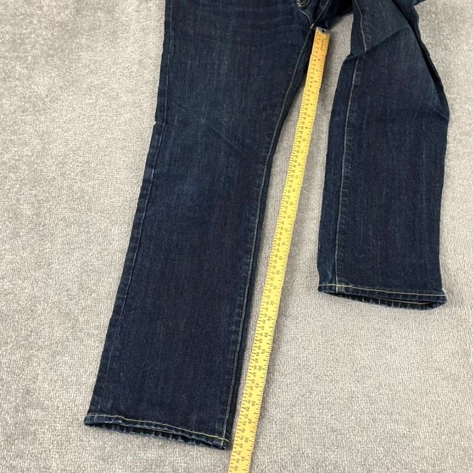 Uniqlo UNIQLO Jeans Mens 33 x 32 Regular Dark Blue Denim Straight 5-Pocket Mens Size US 33 - 5 Thumbnail