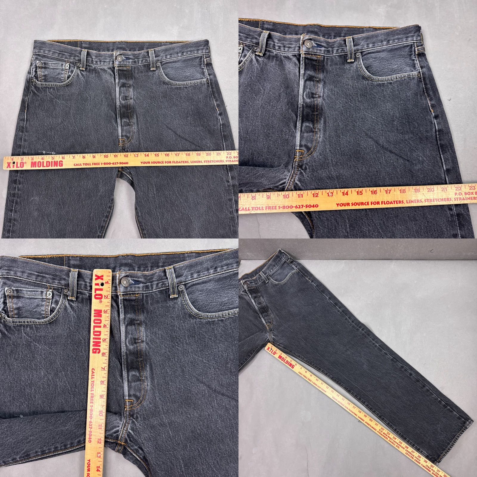 Levi's VINTAGE Levis 501 Jeans Mens 36x30 Black Denim Button Fly Dark Faded 90s Style Mens Boys Girls? Size US 38 / EU 54 - 9 Thumbnail