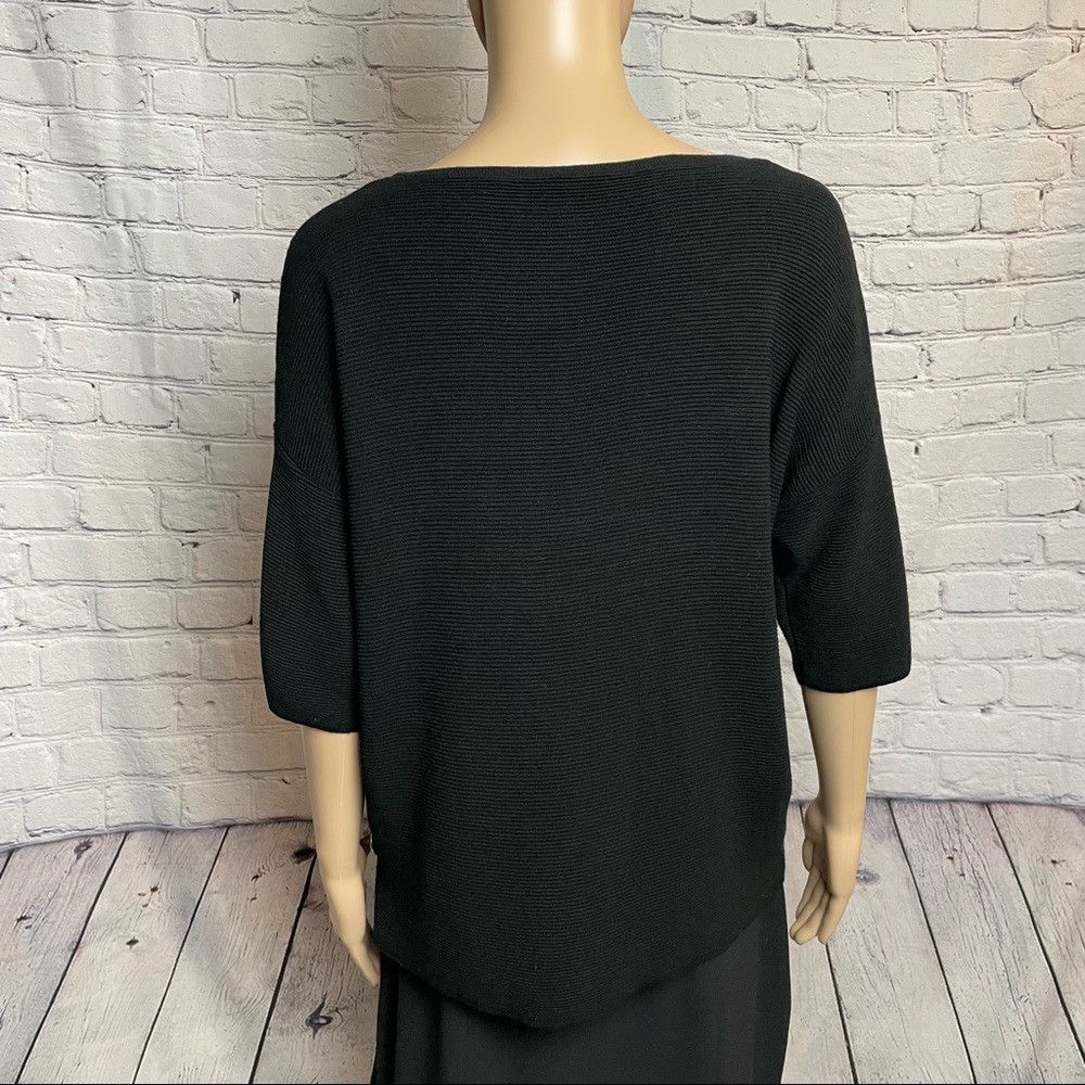 Chicos Chico's Side-Button Nicolette Pullover Black Knit Size 2 US Size L / US 10 / IT 46 - 6 Thumbnail