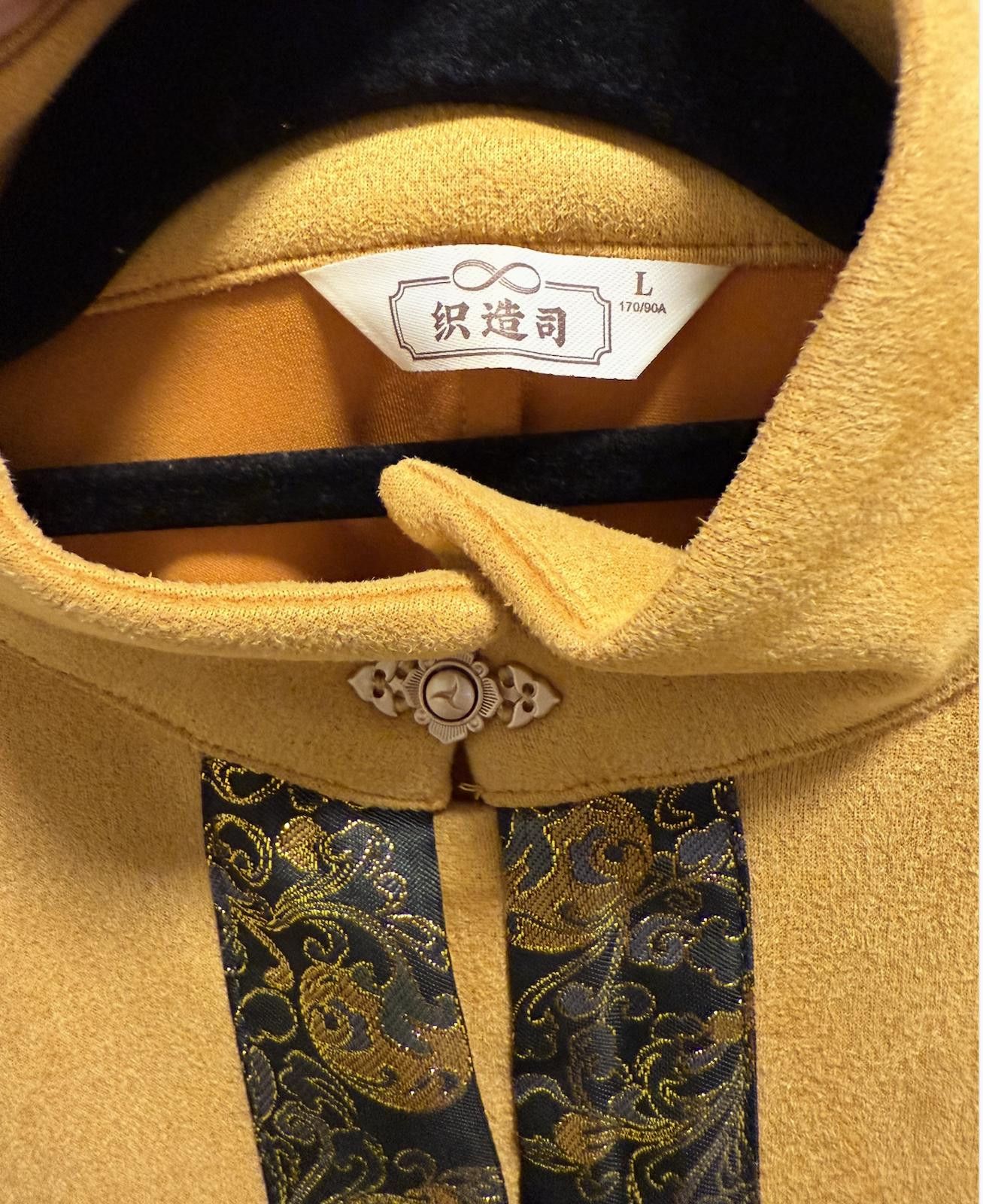 Designer Golden Mandarin-Collar Brocade Jacket – Chic & Cultural Size L / US 10 / IT 46 - 5 Thumbnail
