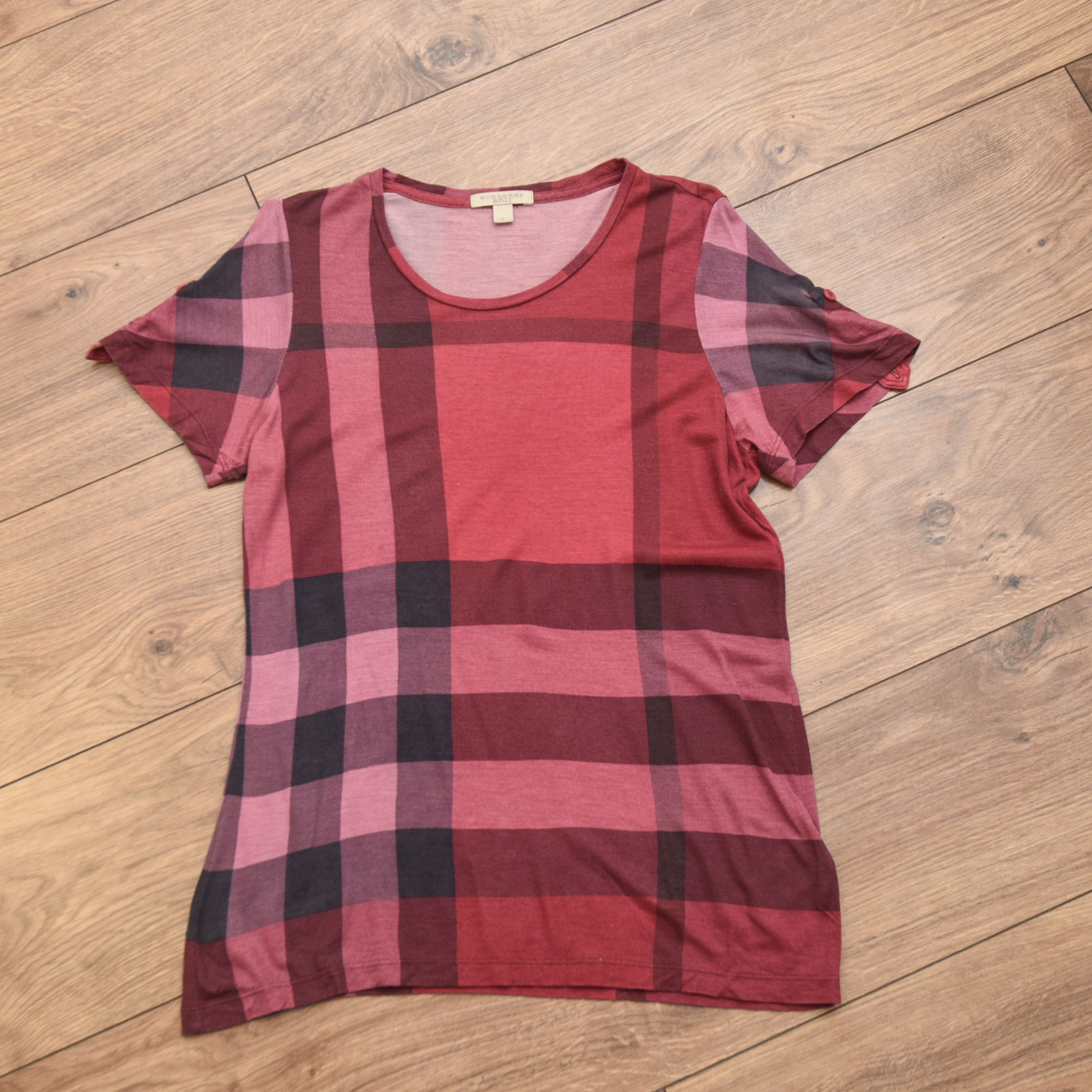 Burberry Burberry Brit Women's Plaid T-Shirt Red Nova Check Size M / US 6-8 / IT 42-44 - 5 Thumbnail