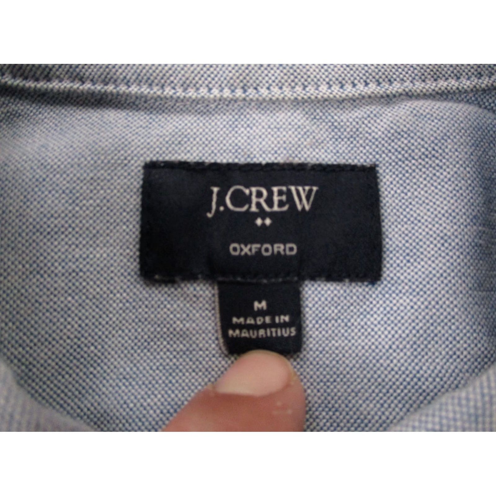 J.Crew J.CREW Shirt Mens M Blue Oxford Slim Dress Embroidered Graphic Print Pattern Button-Up Knit Collar Spread Classic Slimming Modern Size 40R - 6 Thumbnail