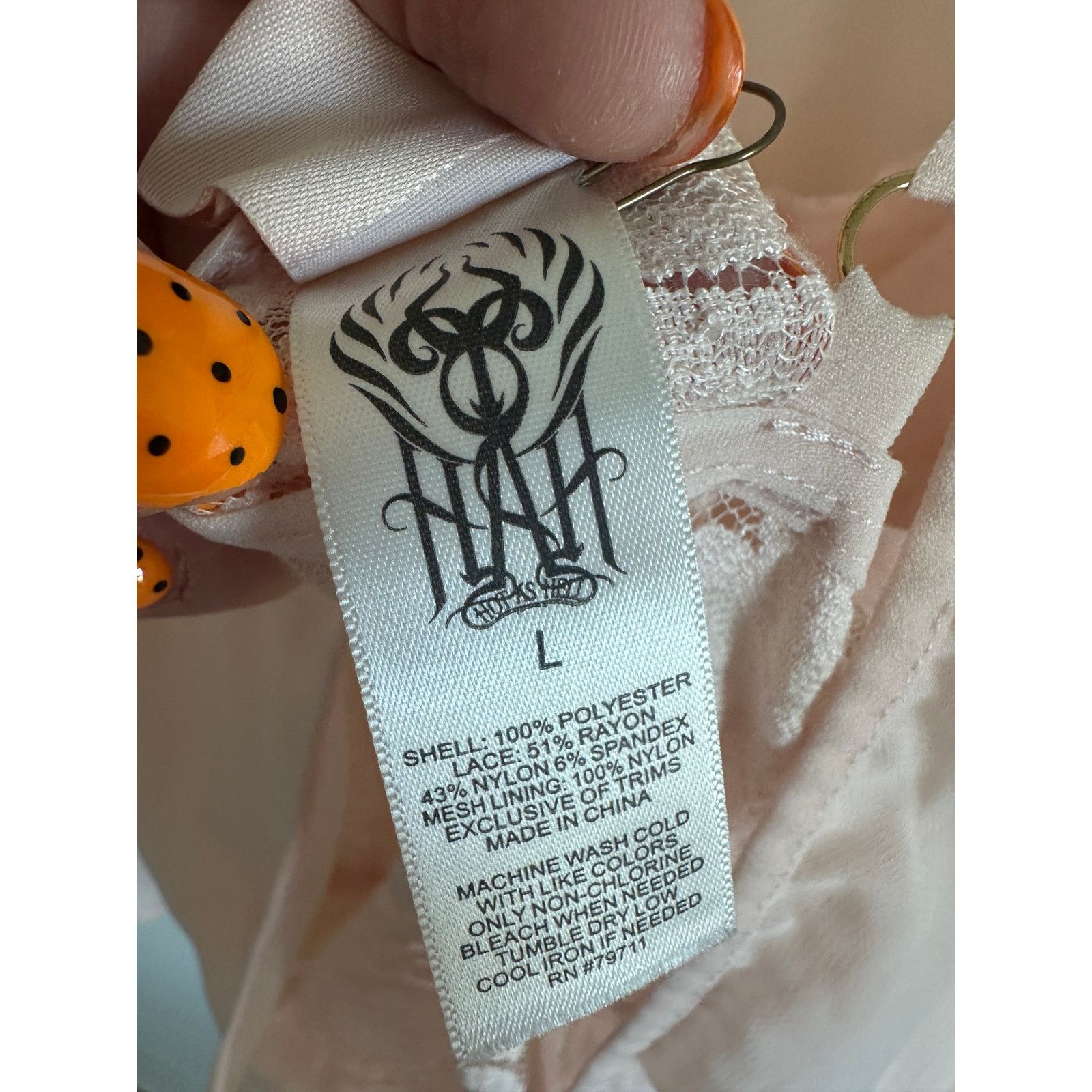 Other We Are HAH Pink Lace Long Sleeve Round Neck Floral Bodysuit Size L / US 10 / IT 46 - 9 Thumbnail