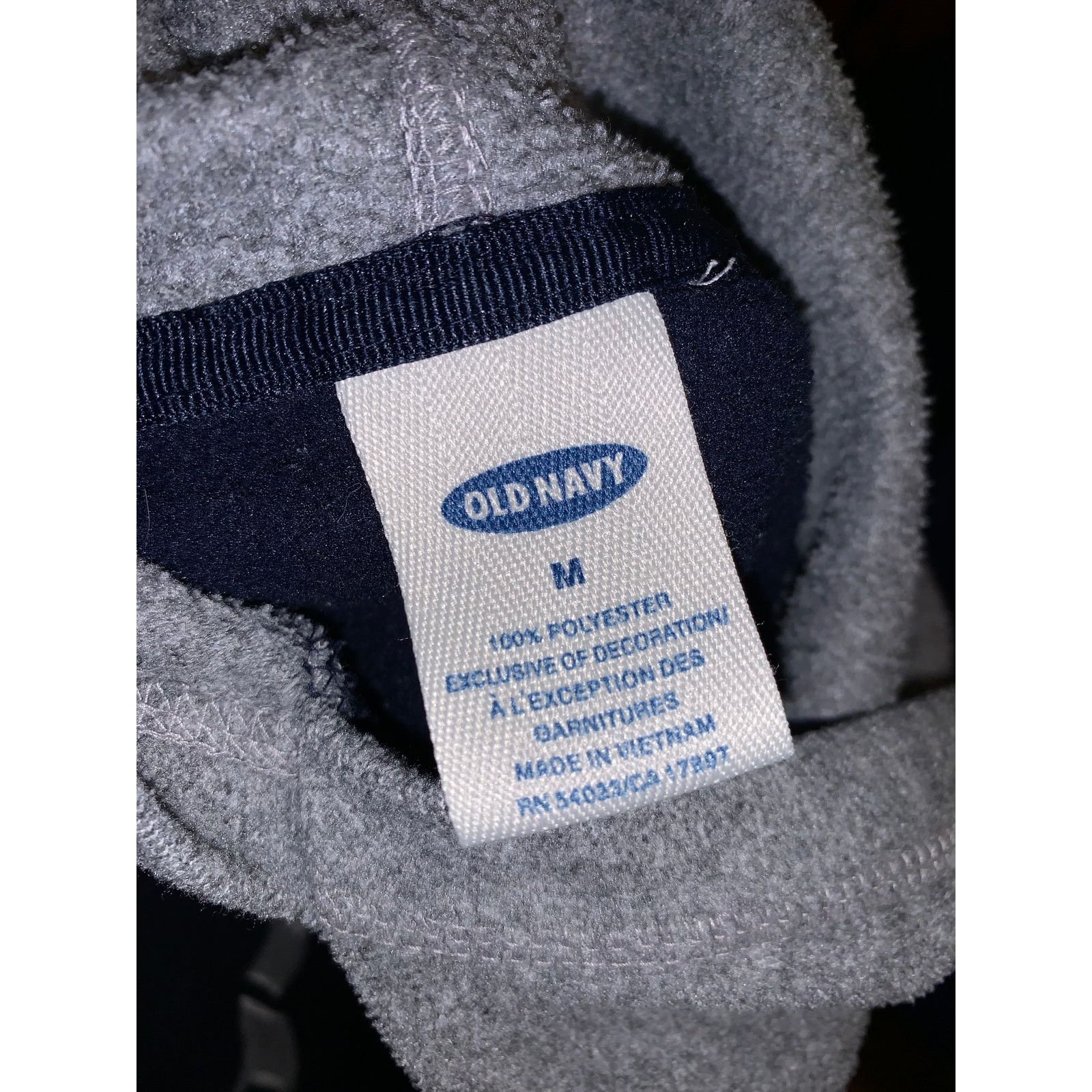 Old Navy × Vintage Vintage Y2K Old Navy Fleece Hoodie Medium Navy Gray Raglan Size US M / EU 48-50 / 2 - 4 Thumbnail