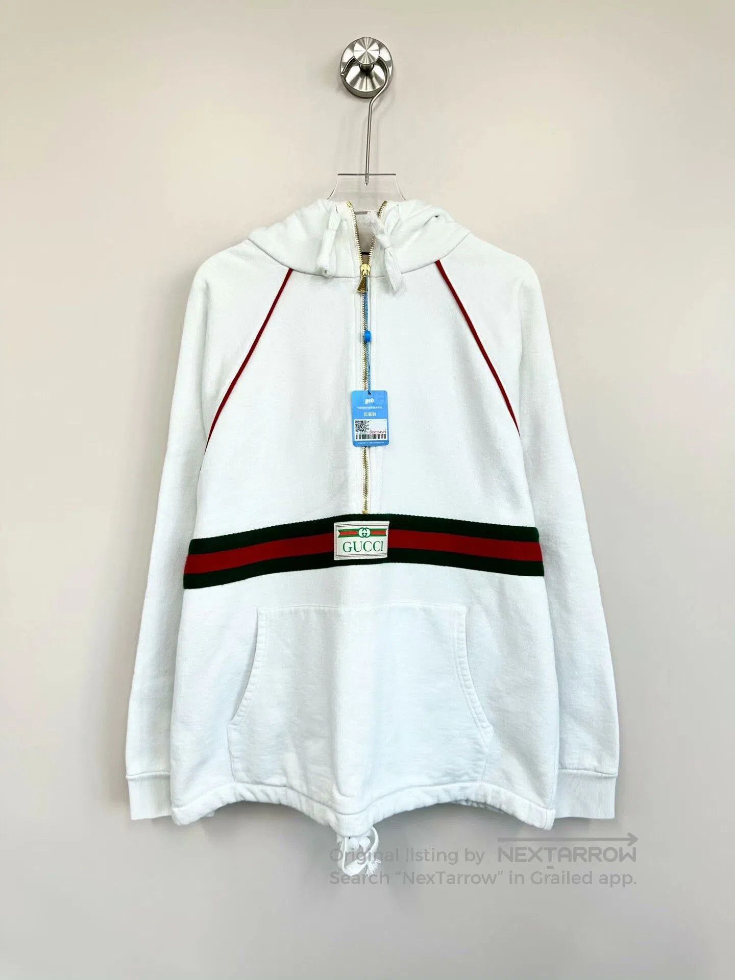 Gucci Gucci White Half-Zip Hoodie with Logo. Size XS / US 0-2 / IT 36-38 - 1 Thumbnail