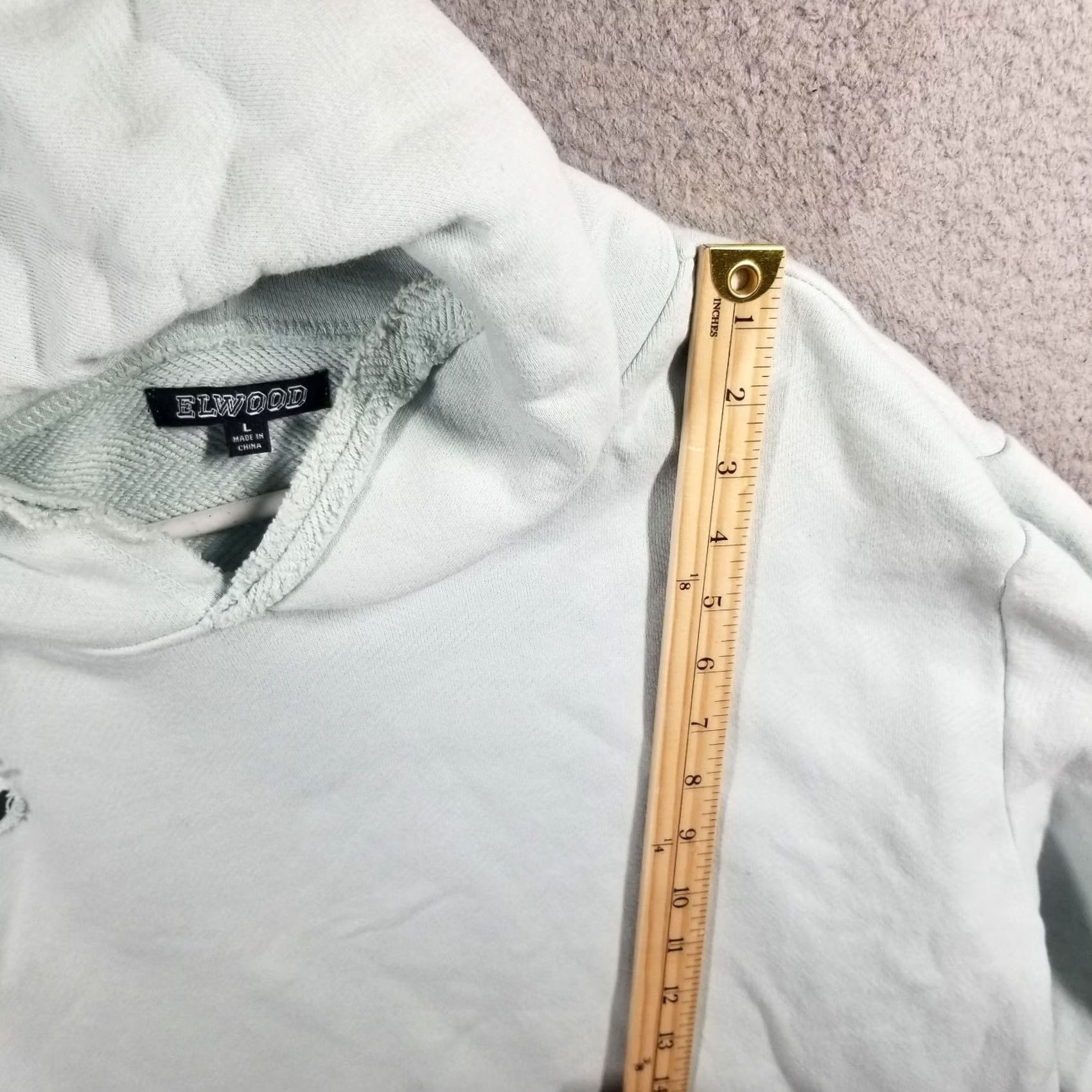 Elwood Elwood Hoodie Mens Large Mint Distressed Grunge Cotton Fleece Hooded Pullover Size US L / EU 52-54 / 3 - 4 Thumbnail