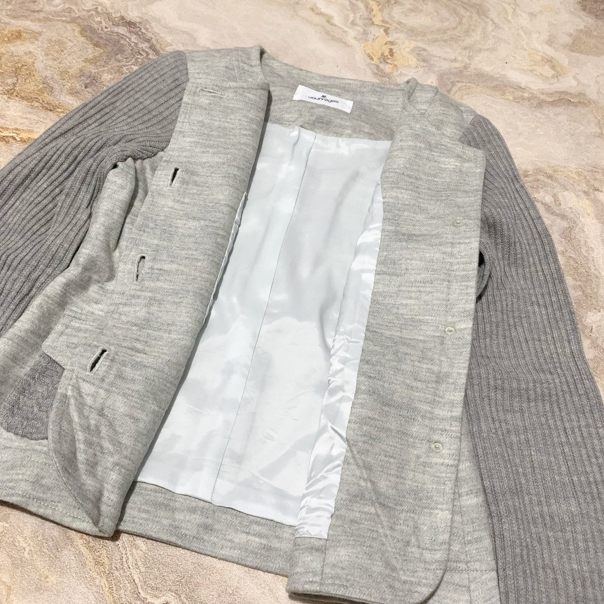 Andre Courreges Vtg 90s Courreges Jacket Grey On Grey Size S / US 4 / IT 40 - 8 Thumbnail