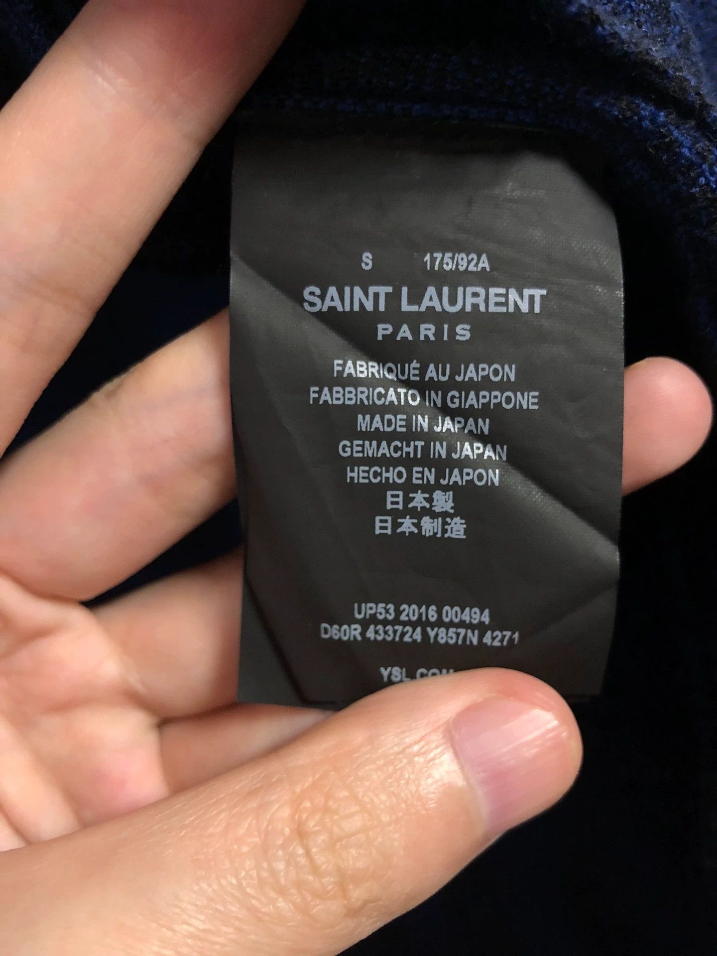 Saint Laurent Paris Saint Laurent Shirt SLP 16FW Blue and Black Plaid Shirt Size S / US 4 / IT 40 - 8 Thumbnail