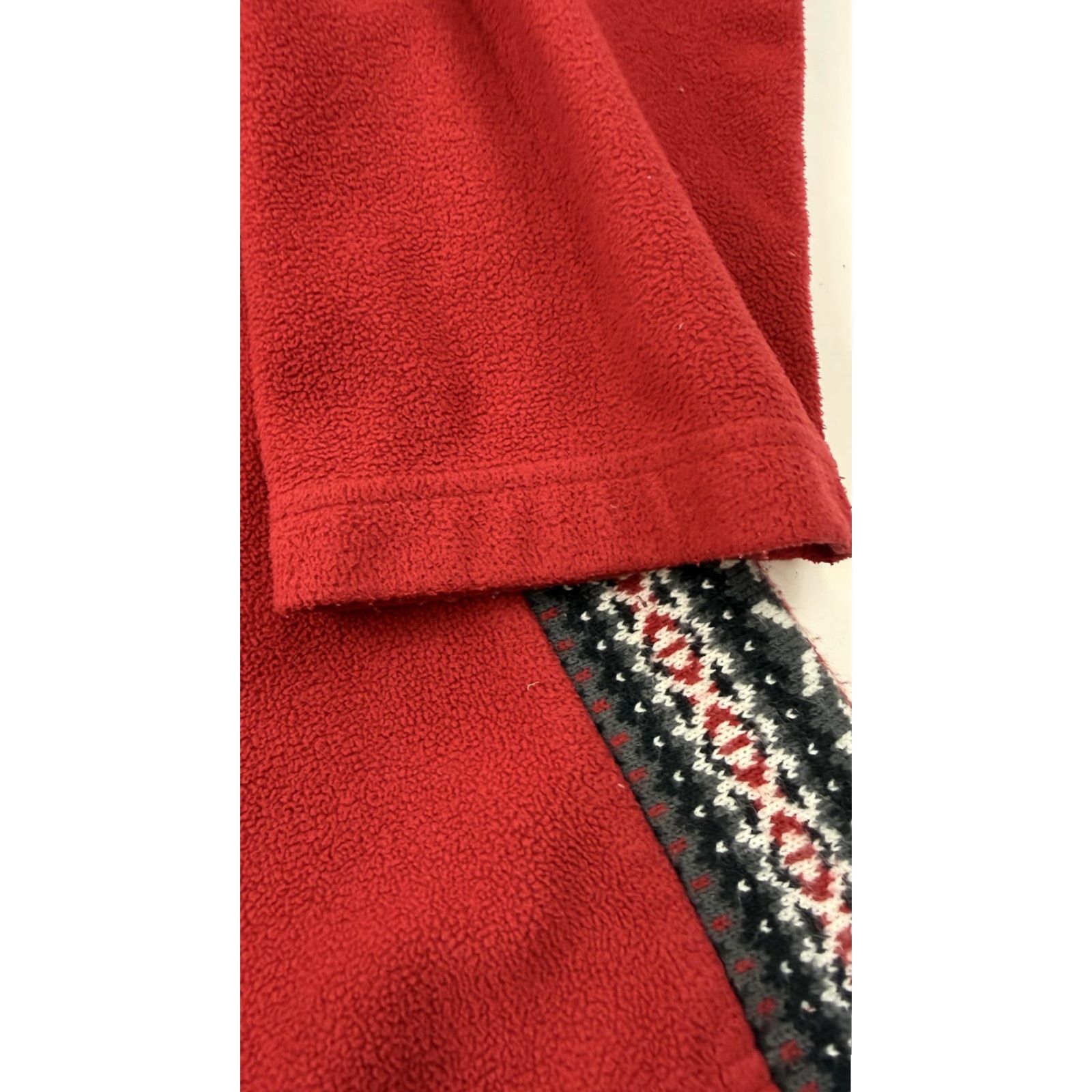 Vintage Columbia Jacket 2X Red Fleece Hooded Full Zip Lightweight Fair Isle Trim Womens Size XXL / US 16-18 / IT 52-54 - 7 Thumbnail
