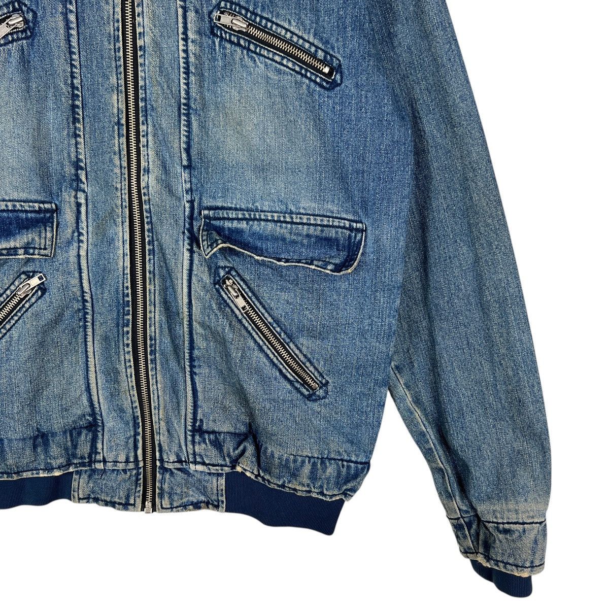 Japanese Brand 🔥 BREATH MINT NUMBER NINE DYED DENIM BOMBER JACKET Size US M / EU 48-50 / 2 - 7 Thumbnail