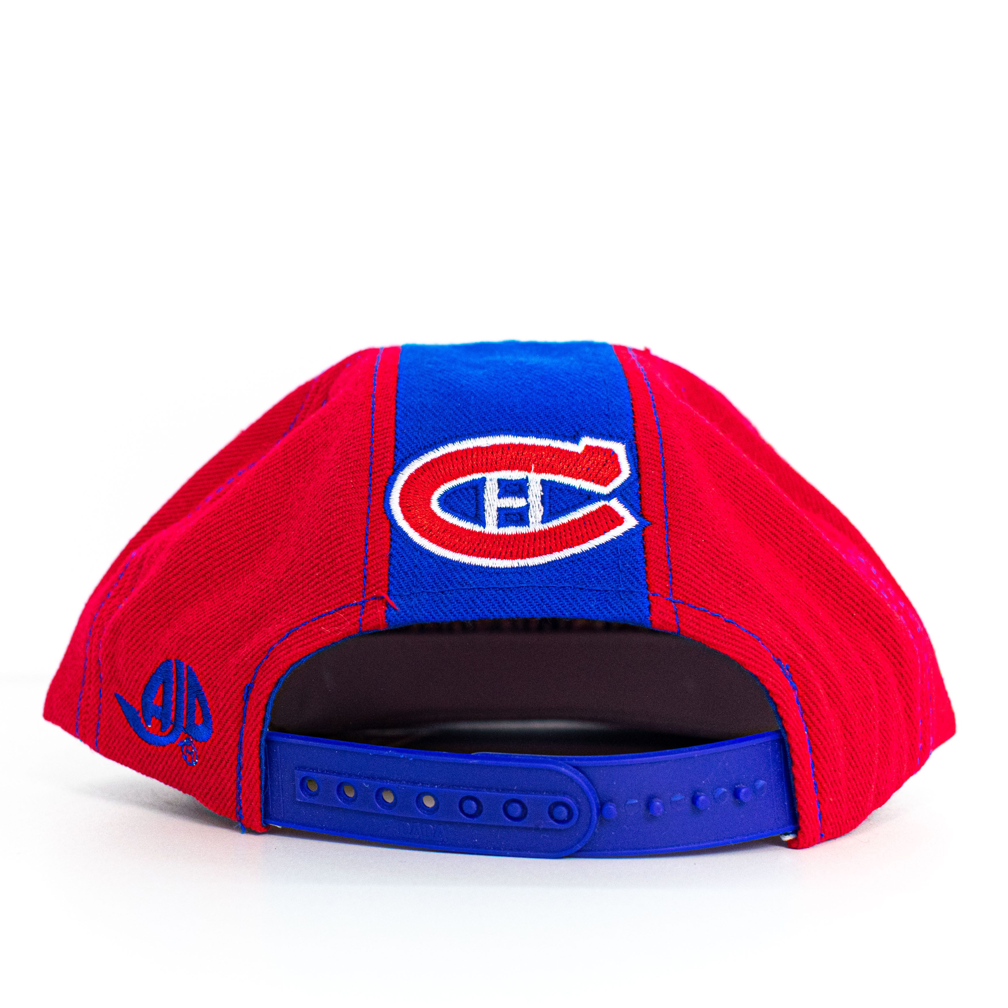 NHL VTG 90s AJD Montreal Canadiens Double Line Snapback Hat Size ONE SIZE - 4 Thumbnail