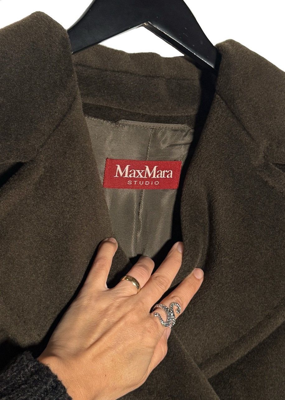 Max Mara Max Mara Studio Gelada Khaki Brown Wool Peacoat Size XL / US 12-14 / IT 48-50 - 3 Thumbnail
