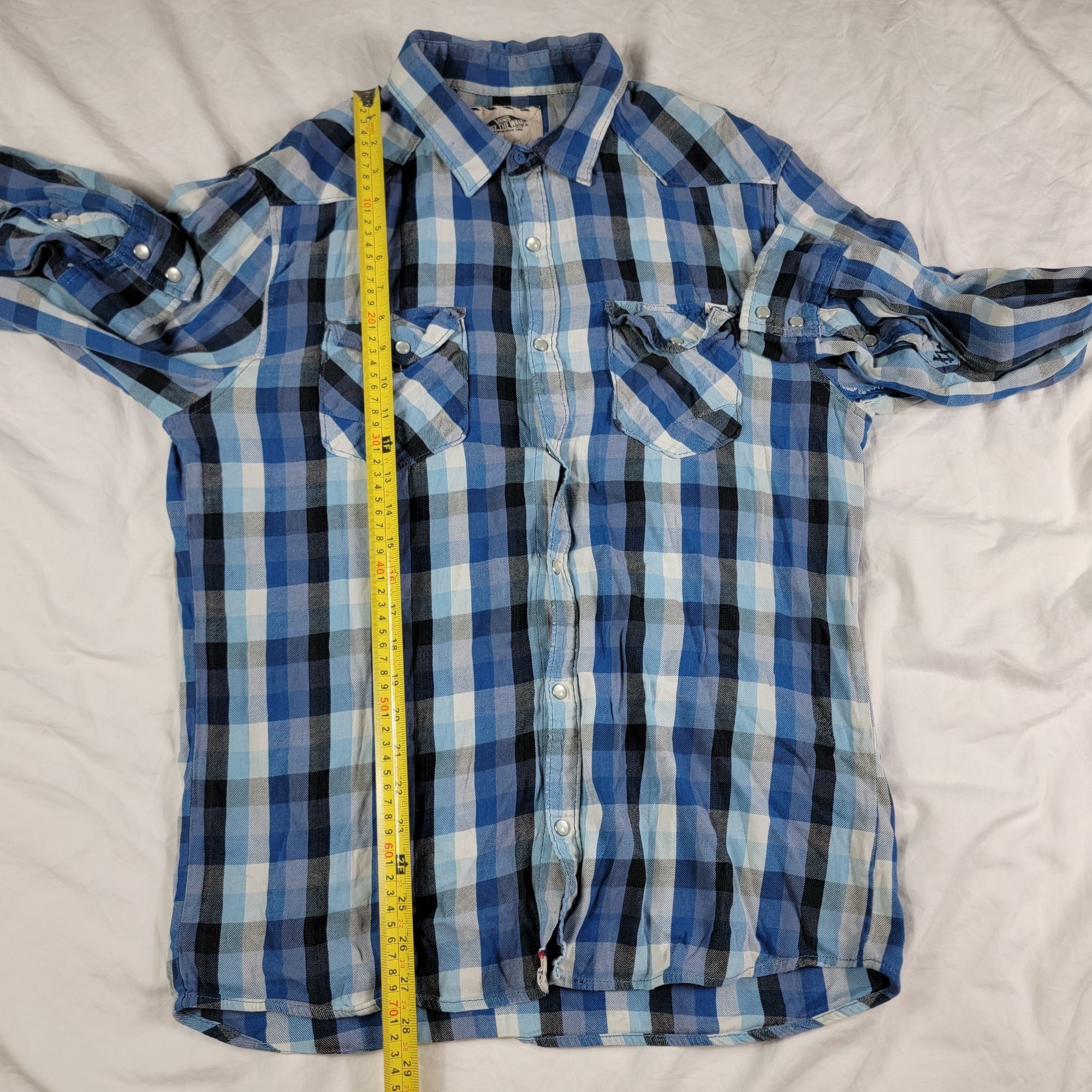 Vans Vans Off The Wall Mens XL Blue Plaid Long Sleeve Shirt Casua Size US XL / EU 56 / 4 - 8 Thumbnail