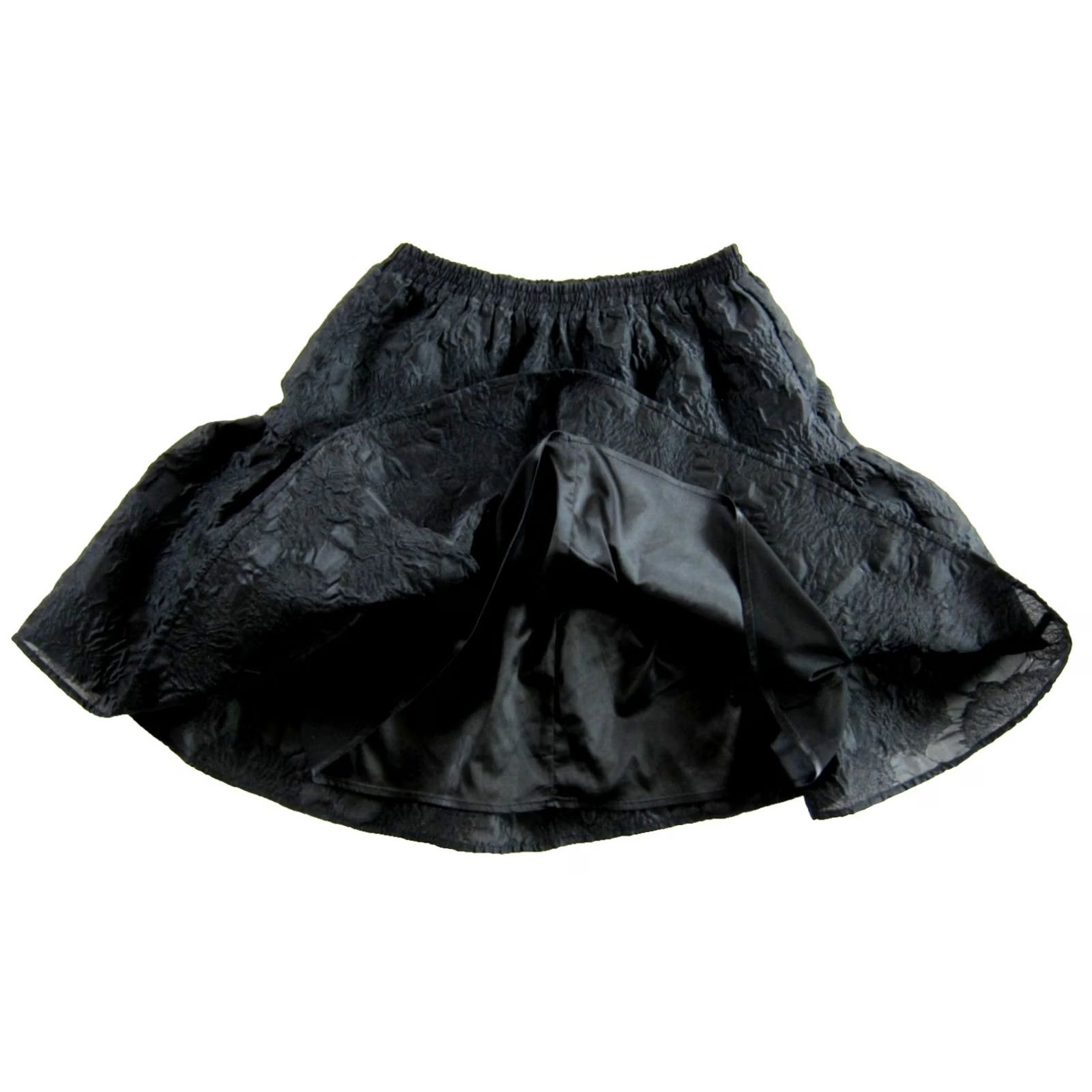Vintage BARDOT Skirt A-Line Nylon Polyester Black 8/M Floral Jacquard Stretch Lined Elastic Waist Knee Length Vintage No NWT Size 30" / US 8 / IT 44 - 4 Thumbnail