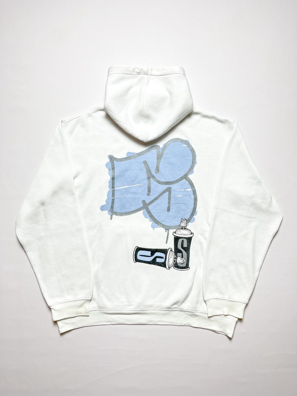 Stussy Hoodie Stussy Spray Graffiti White Vintage 90s Size US L / EU 52-54 / 3 - 1 Thumbnail