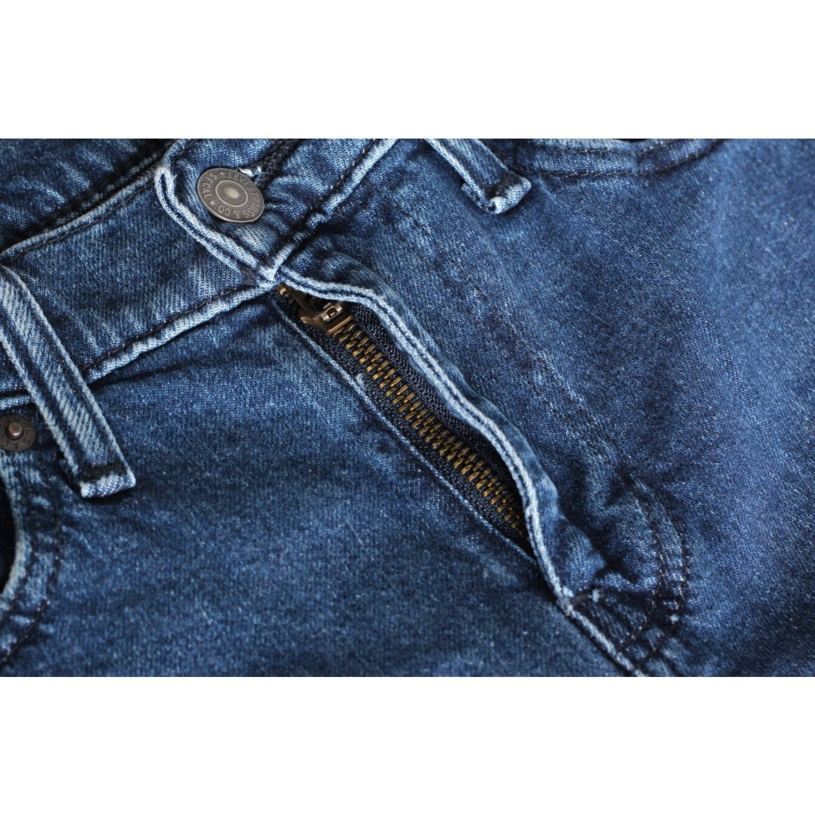 Levi's LEVI’S 502 PREMIUM Big E Tapered Stretch Jeans Men 27/32 Blue Denim Slim 5-Pocket Rise Mid 30 Inseam Wool? Size US 27 - 5 Thumbnail