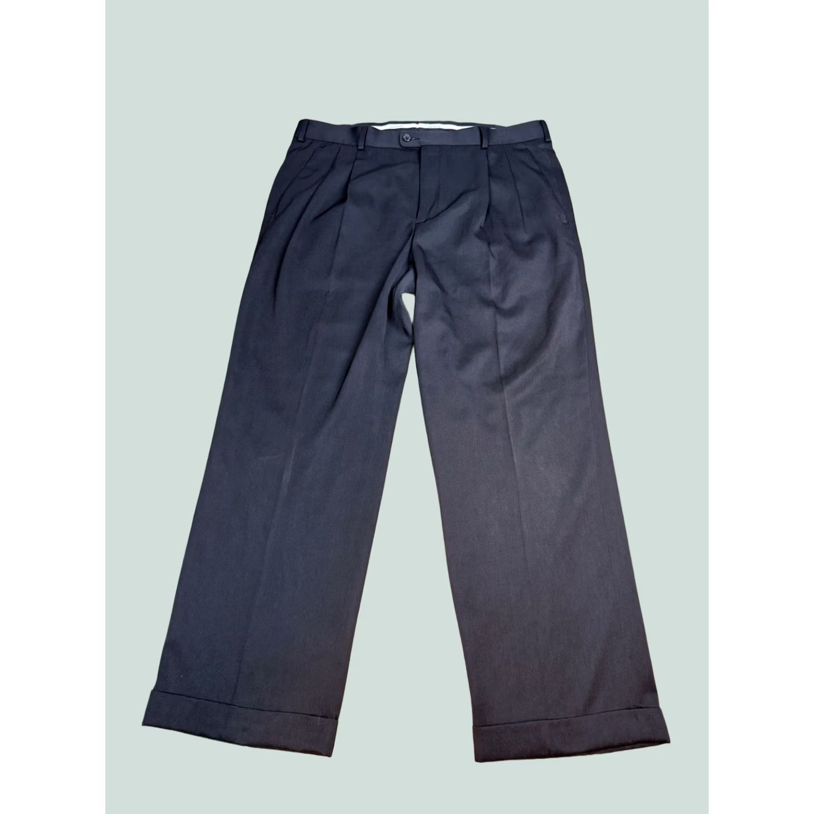 Perry Ellis Perry Ellis-Portfolio Men’s Dress Pants Classic Fit Black Pleated 36 x 29 Size US 38 / EU 54 - 1 Thumbnail