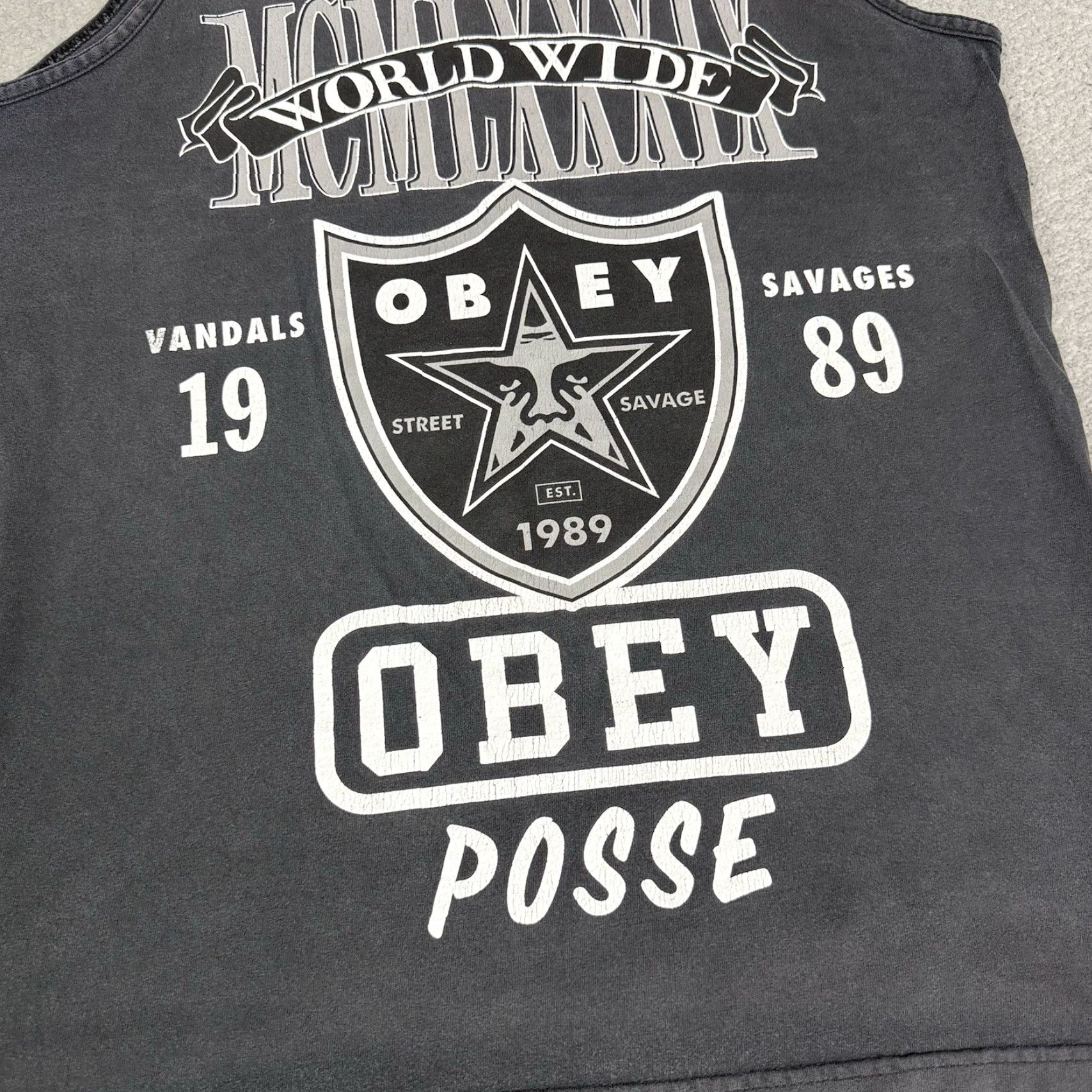 Obey OBEY Tank Top Mens M Black Shield Graphic Sleeveless Shirt Skate Streetwear Crew Neck T-Shirt Size US M / EU 48-50 / 2 - 4 Thumbnail