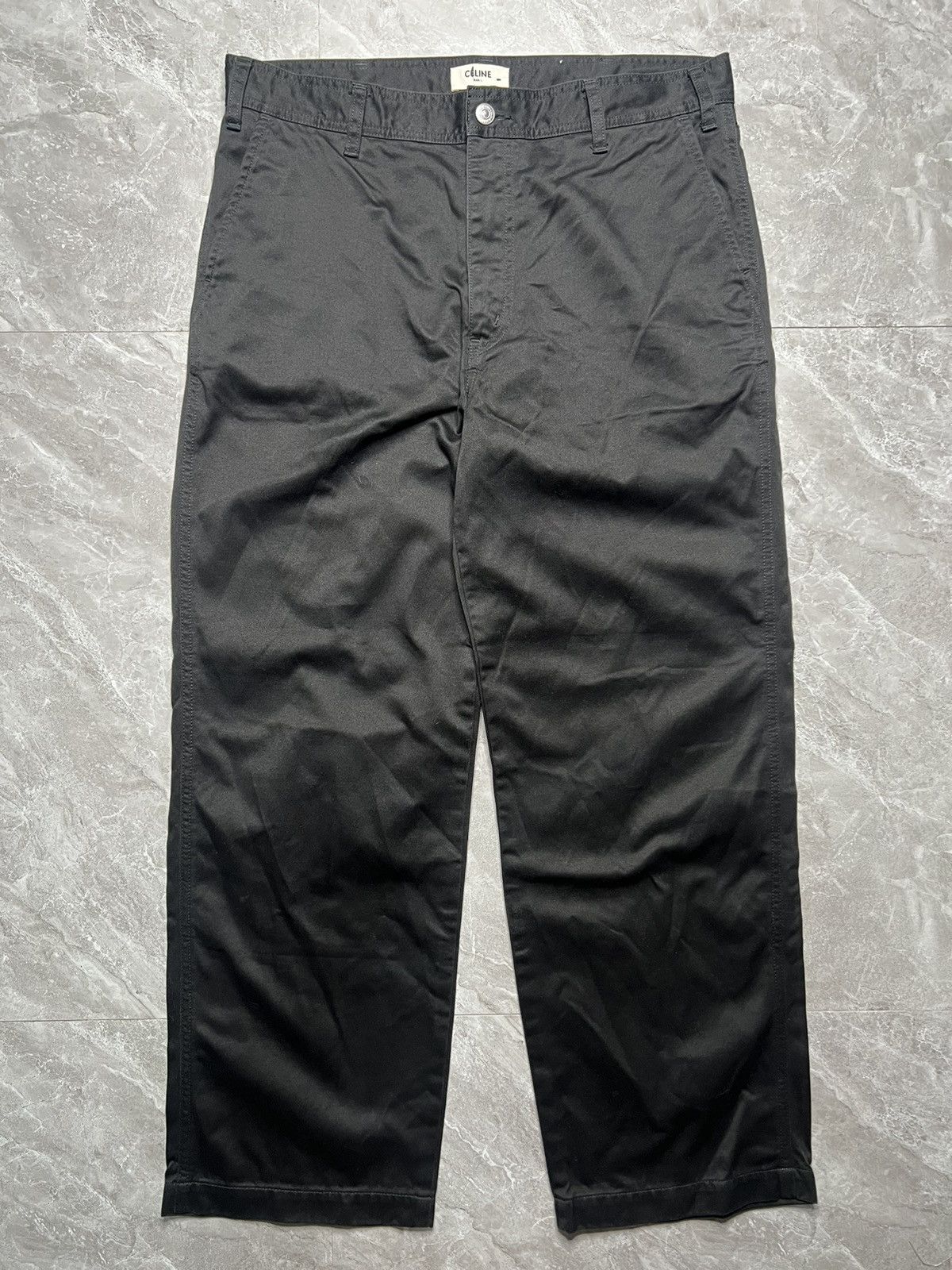 Celine Celine x Hedi Slimane Wide Leg Canvas Cotton Trouser Size US 33 - 1 Thumbnail