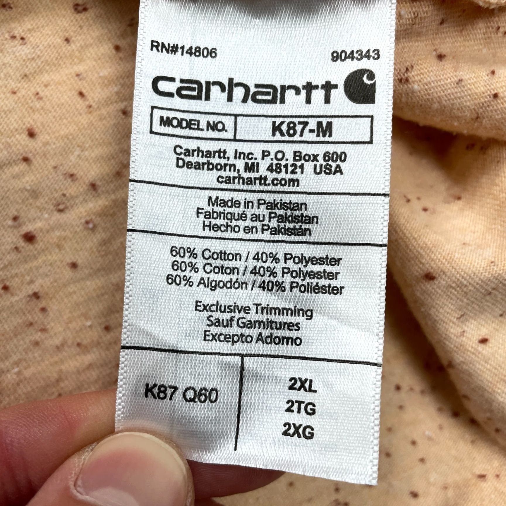Carhartt Carhartt K87 Loose Fit T-Shirt Men 2XL Orange Crew Neck Cotton Tee Pocket Shirt Casual Classic Outdoor Mens Size US XXL / EU 58 / 5 - 6 Thumbnail