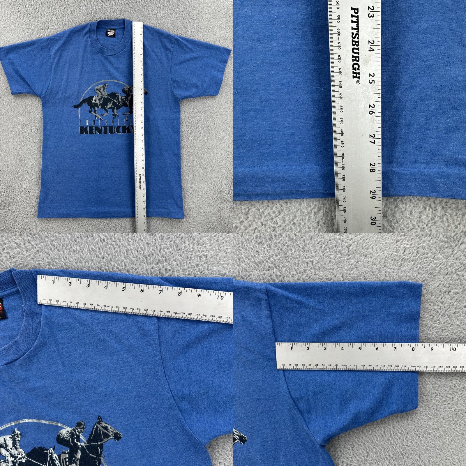 Vintage VINTAGE Screen Stars Best Mens XL Blue Single Stitch Shirt Made In USA Louisville Ky Shirt XL Blue Mens Short Sleeve Crew Neck Knit USA Theme 90s? Size US XL / EU 56 / 4 - 9 Thumbnail