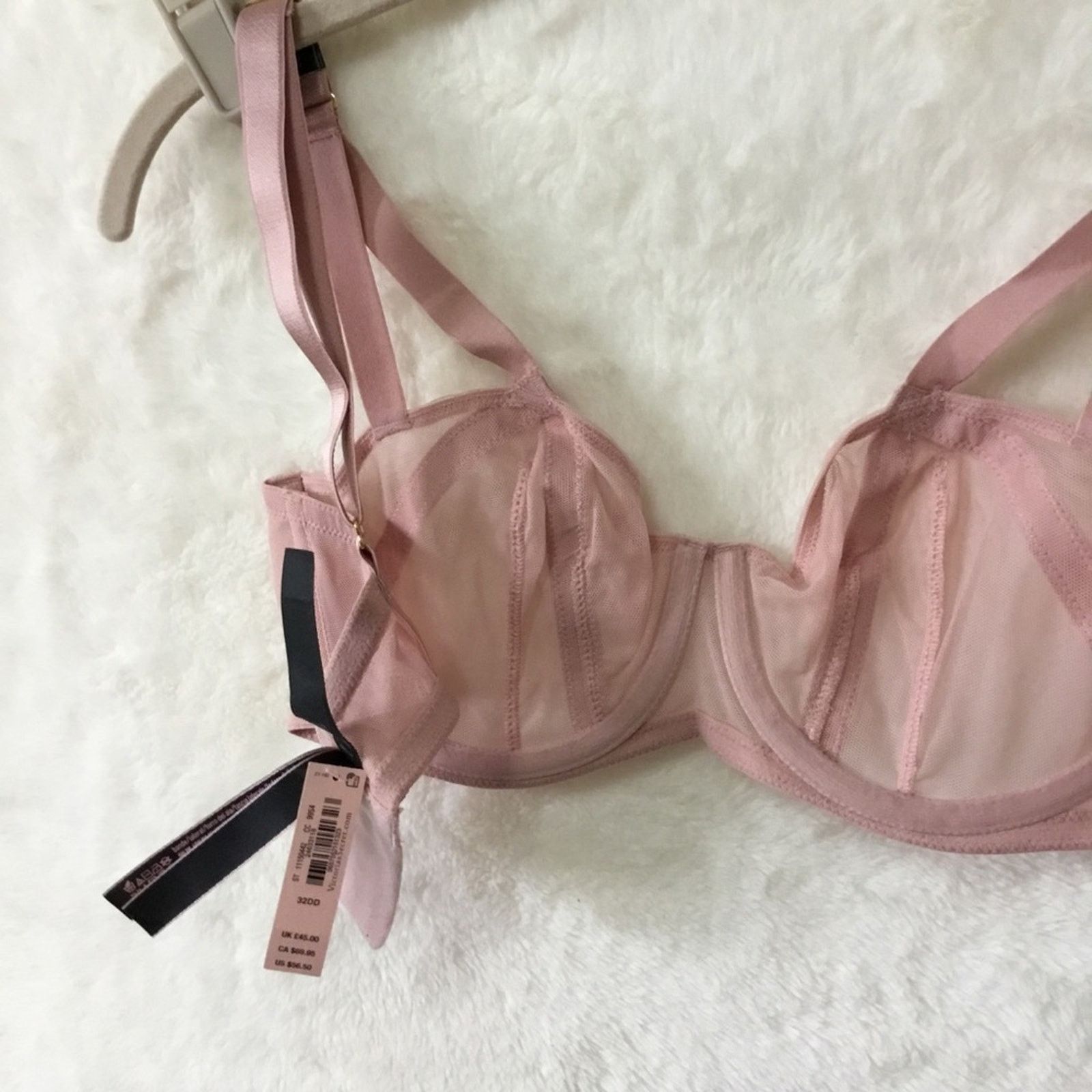 Victoria's Secret Victoria Secret Pink Unlined Mesh Balconette Bra Size ONE SIZE - 8 Thumbnail