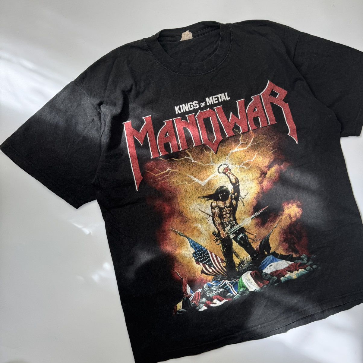 Band Tees Vintage Manowar 1994 World Tour Kings Of Metal Size US XL / EU 56 / 4 - 2 Thumbnail