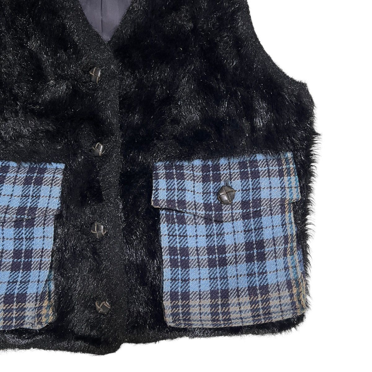 Issey Miyake Issey Miyake Tsumori Chisato Design Faux fur Check vest Size US M / EU 48-50 / 2 - 9 Thumbnail