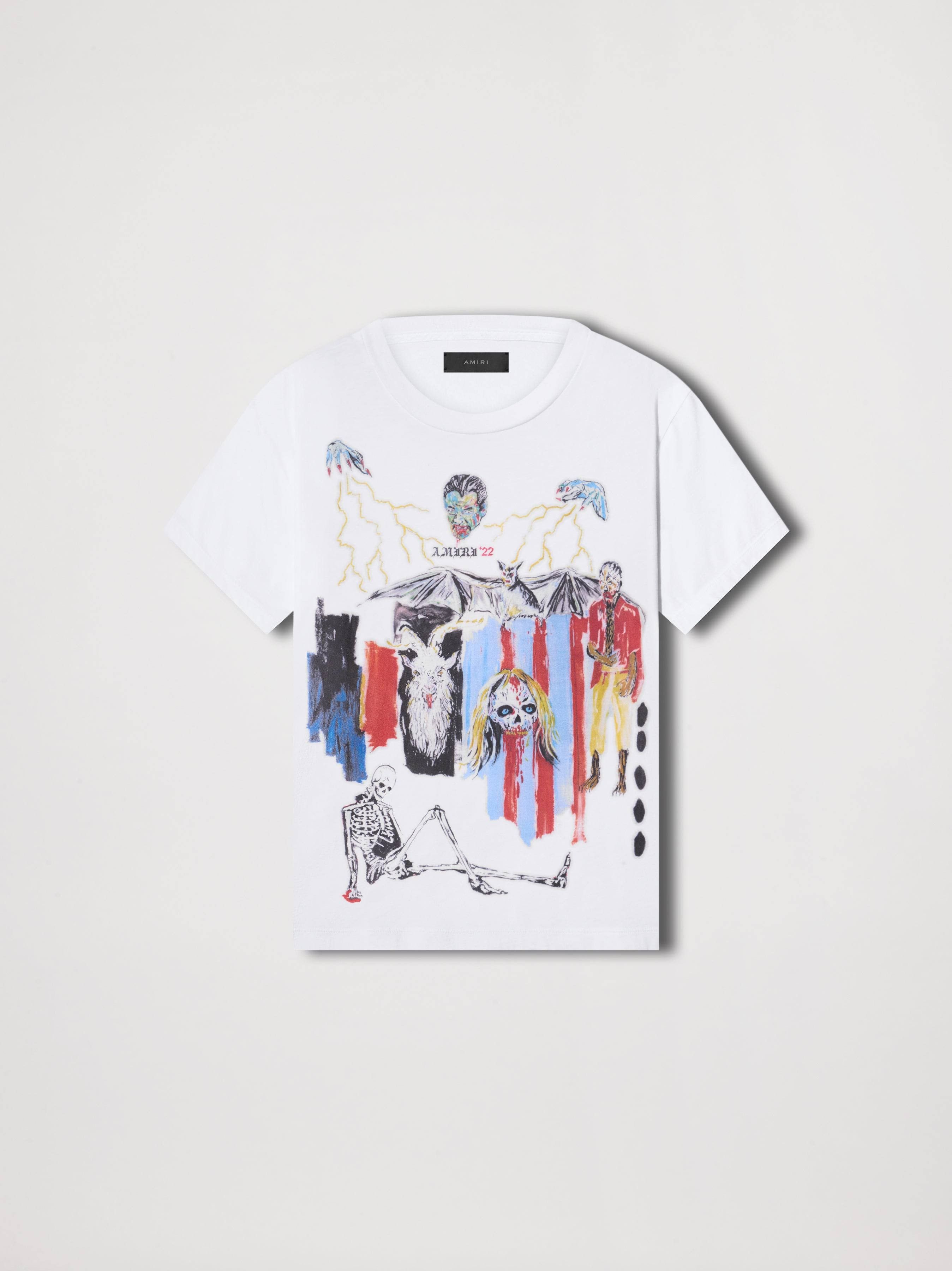 Amiri × Wes Lang o1w1db10125 Blood Short Sleeve T-Shirt in White Size US M / EU 48-50 / 2 - 1 Thumbnail