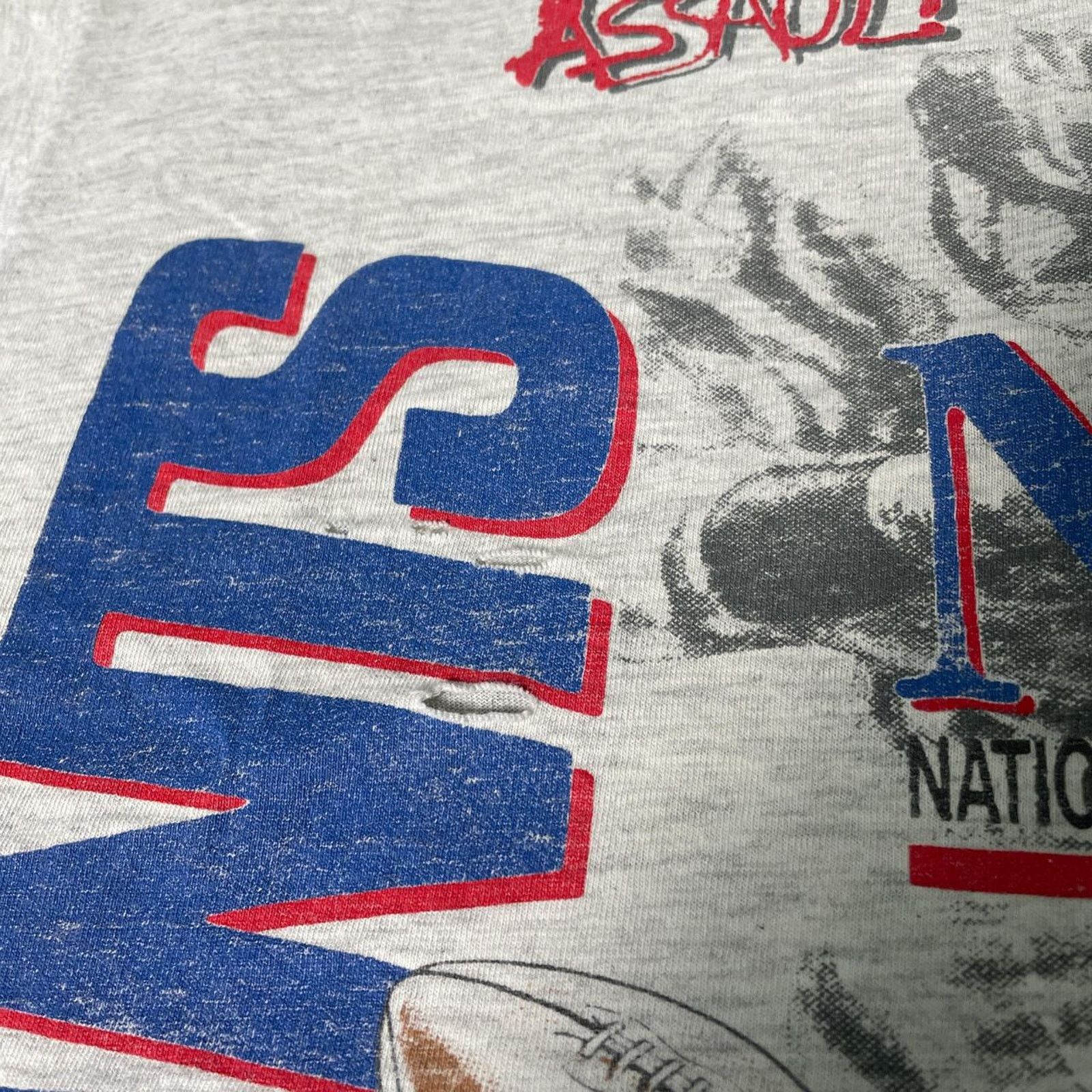 NFL × Salem Sportswear × Vintage Vintage 1991 NFL New York Giants Aerial Assault Football Tee Size US L / EU 52-54 / 3 - 5 Thumbnail
