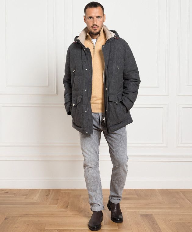 Brunello Cucinelli 0924 Goose Padded Jacket in Grey Size US XXL / EU 58 / 5 - 3 Thumbnail