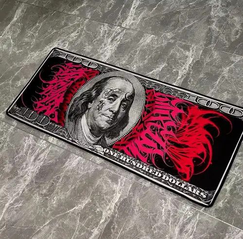 Handmade Handmade Dollar USD Print Banknotes Carpet Rug Size ONE SIZE - 1 Thumbnail