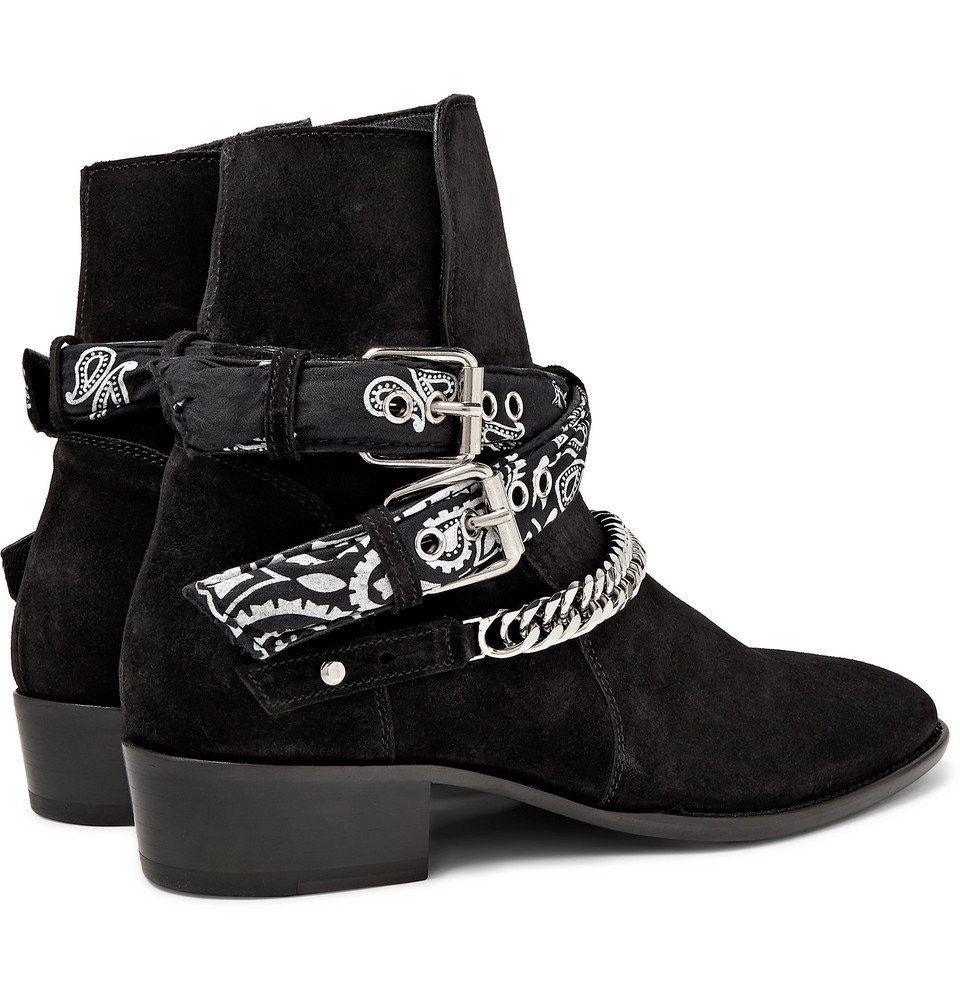 Amiri o1y0525 Leather Buckle Ankle Boots in Black Size US 8 / EU 41 - 3 Thumbnail