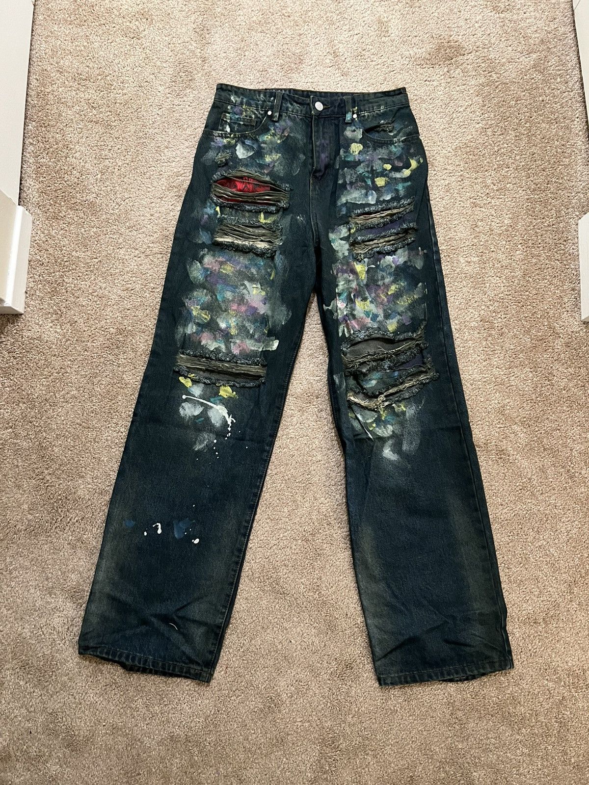 basketcase gallery ペイントデニム　サイズ28 Basketcase Lax baggy denim paint splatters（デニムパンツ