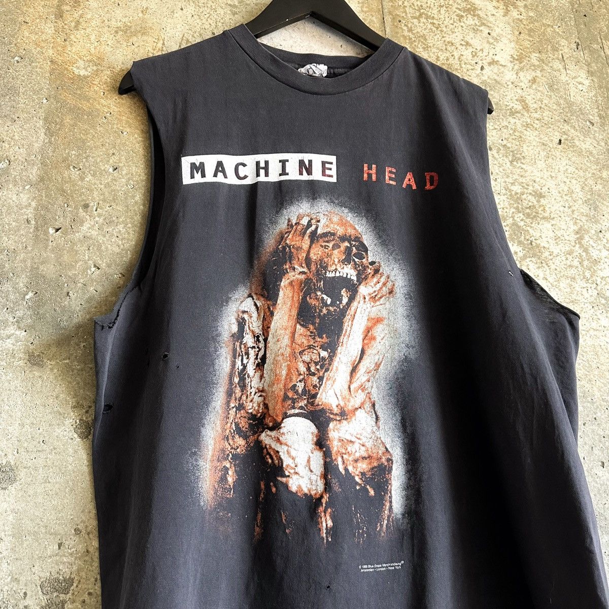 Band Tees 90s Thrashed & Chopped Machine Head Sleeveless Shirt Size US L / EU 52-54 / 3 - 1 Thumbnail