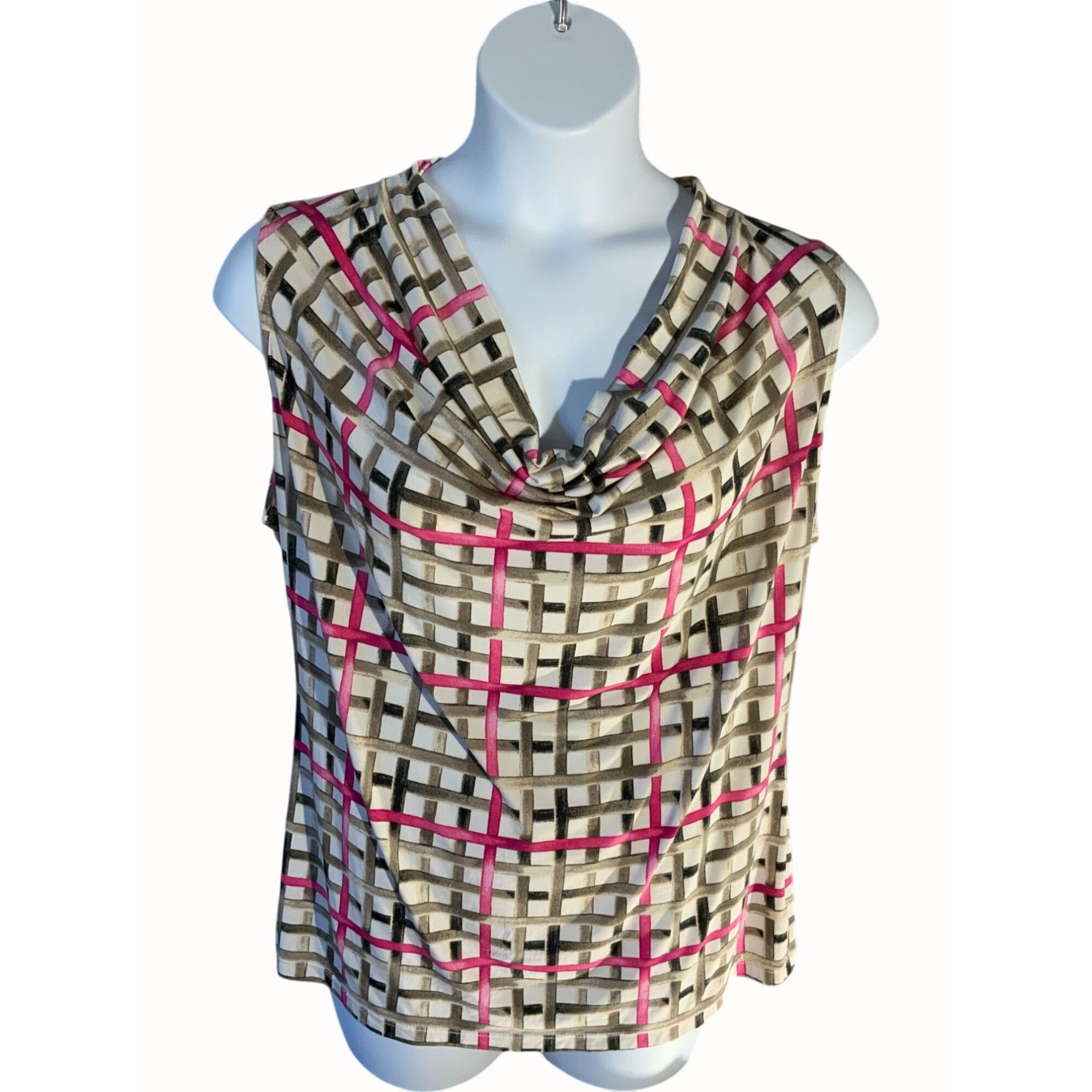 Worthington Worthington Cowl Neck Multicolor Sleeveless Plaid Top XL Size XL / US 12-14 / IT 48-50 - 1 Thumbnail