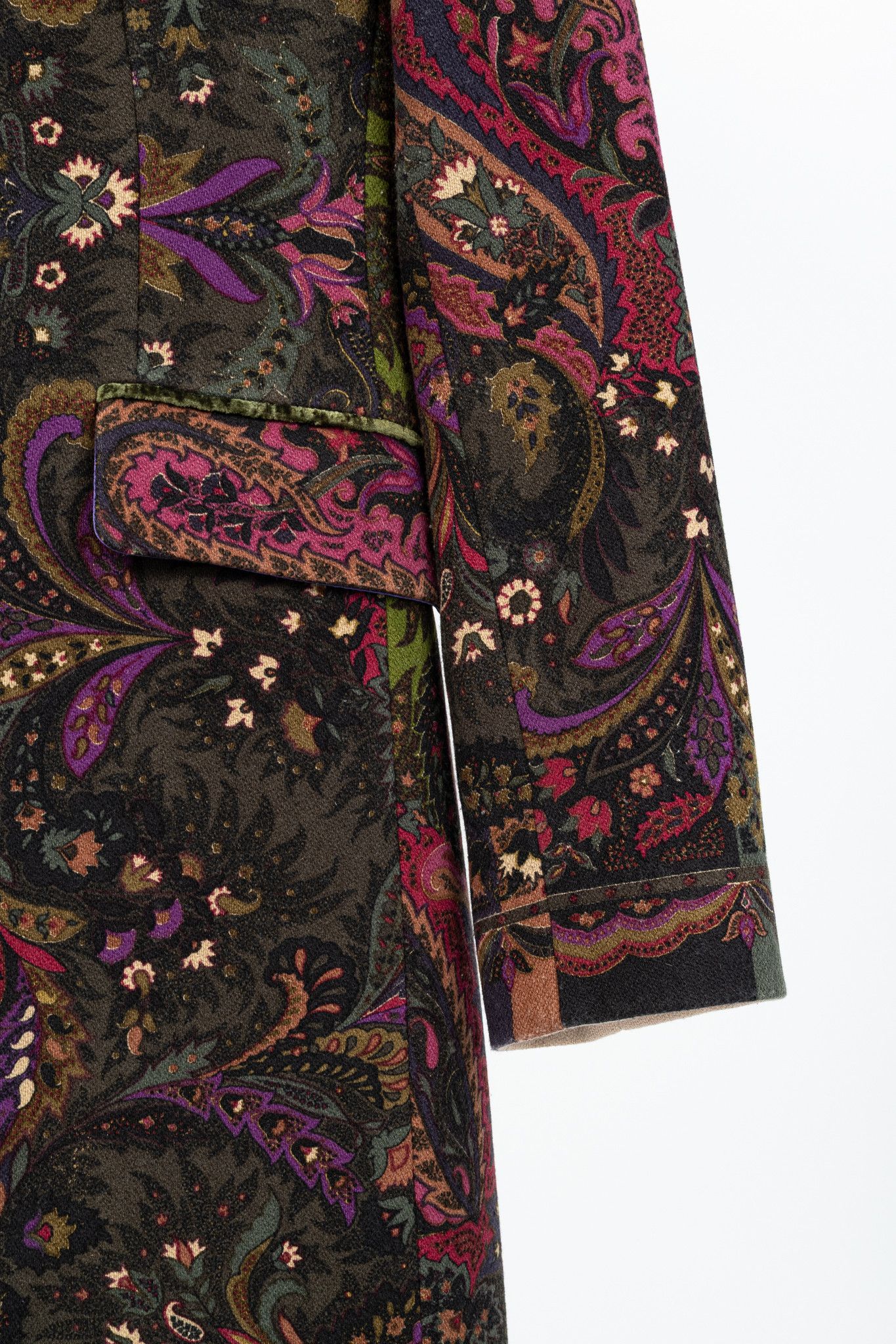 Etro Etro Green Paisley Wool Buttoned Chester Coat Size M / US 6-8 / IT 42-44 - 6 Thumbnail