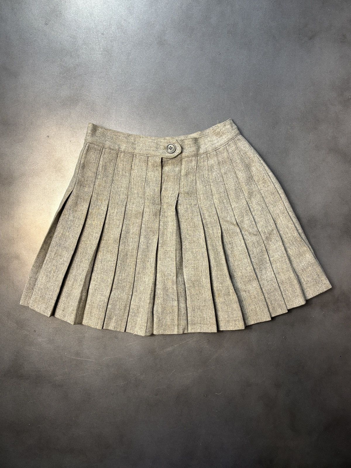 Pringle Of Scotland × Vintage 1960s Vintage Pleated Mini Skirt School Uniform Worsted Wool Size 22" - 13 Thumbnail