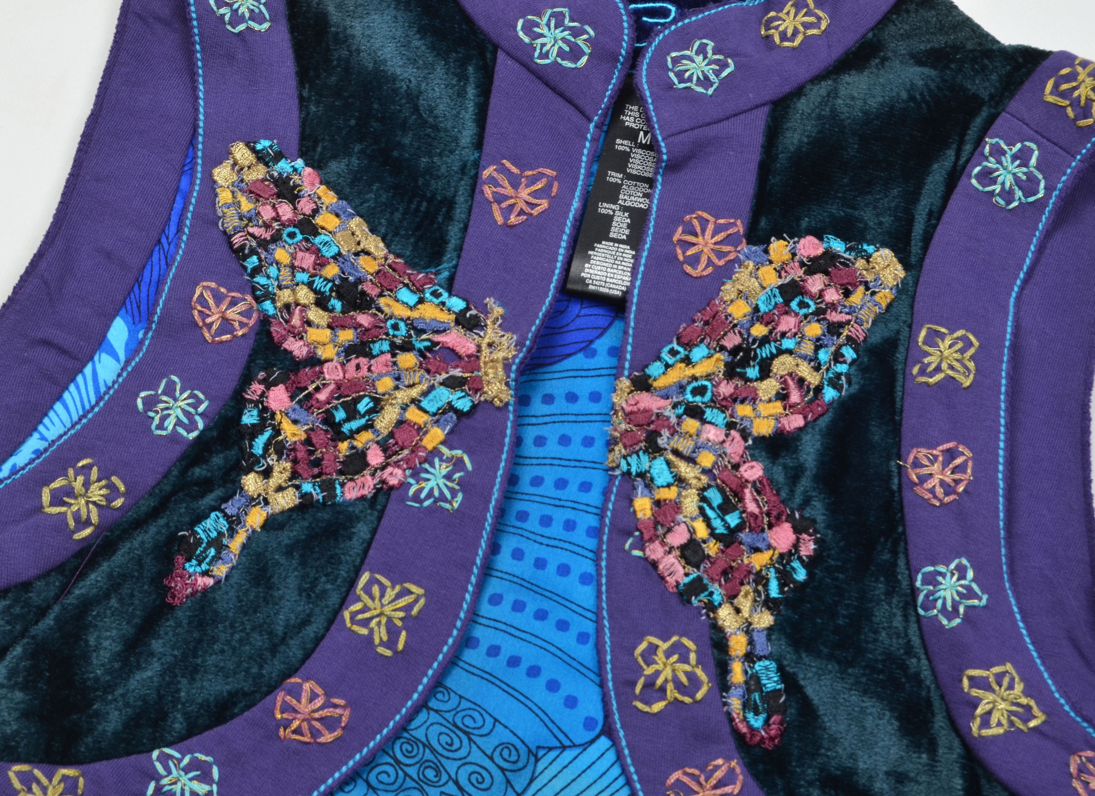 Custo Barcelona Custo Barcelona Y2K Embroidered Fairy Cropped Top Vest Size M / US 6-8 / IT 42-44 - 6 Thumbnail