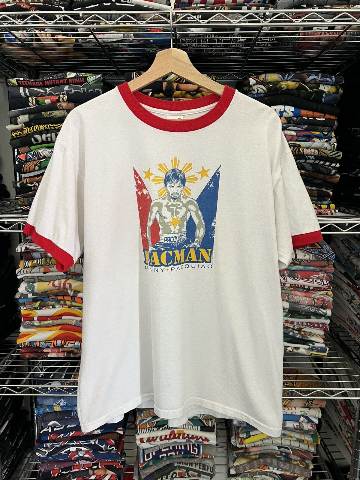 Anvil 2000s Manny Pacman Pacquiao Boxing Ringer Tee Size US L / EU 52-54 / 3 - 1 Thumbnail