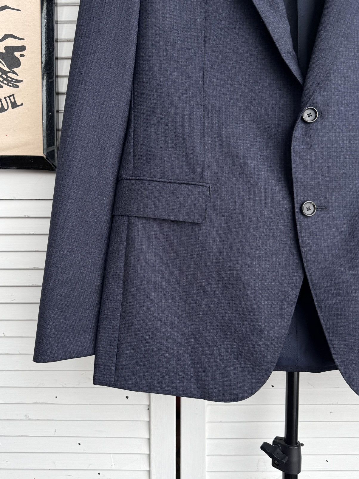 Hugo Boss Hugo Boss Loro Piana Full Canvas Wool Blazer Navy Size 42R - 10 Thumbnail