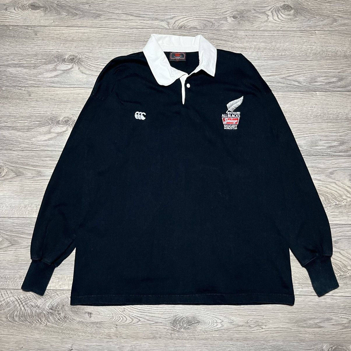 Vintage 90s Canterbury Steinlager All Black Rugby Shirt