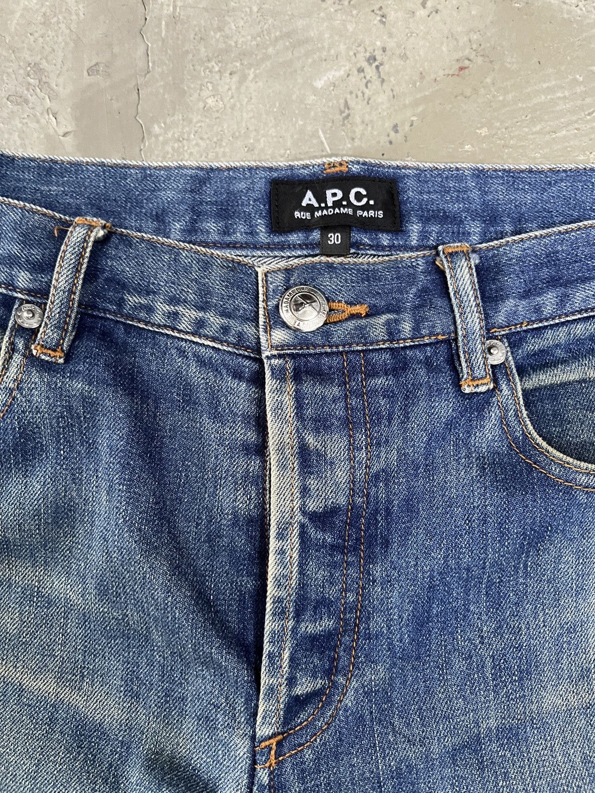 A.P.C. A.P.C Raw Denim Honeycomb Contrast Faded Straight Fit jeans Size US 32 / EU 48 - 5 Thumbnail