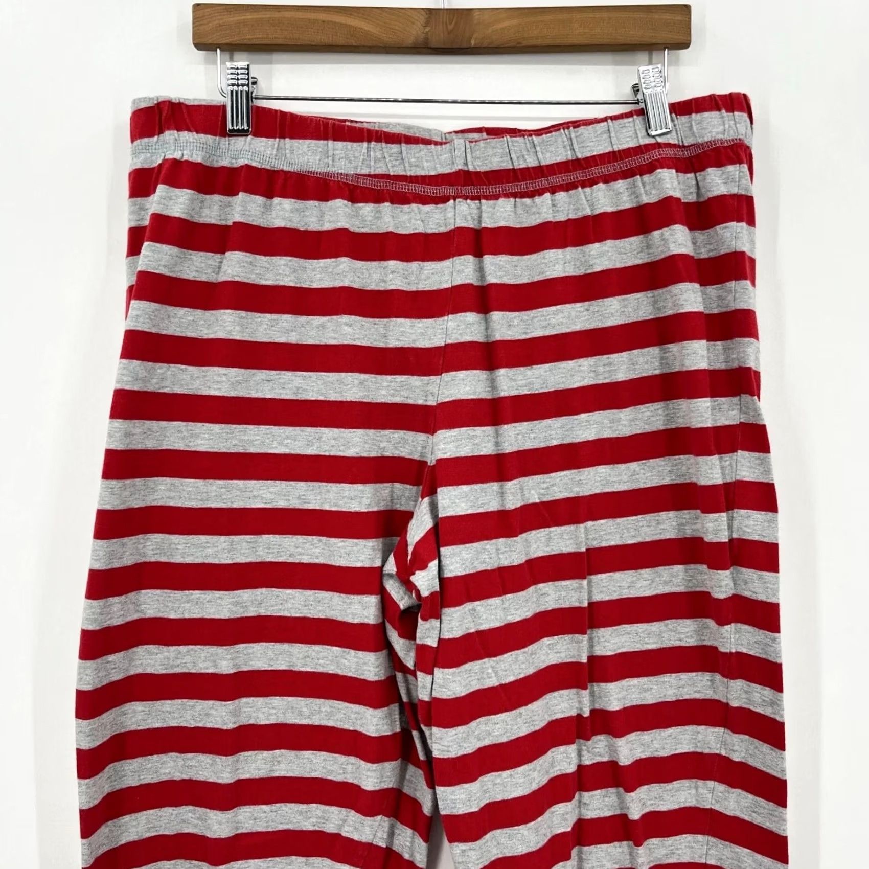 Disney Disney Pajama Pants Men L Red Striped Lightweight Cotton Blend Logo Adult Regular Size US 33 - 2 Thumbnail