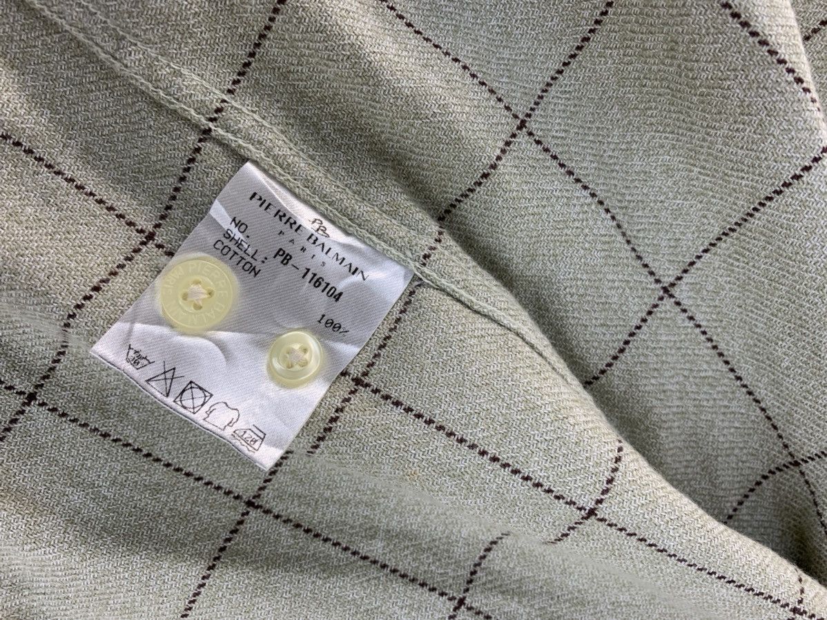Pierre Balmain 90s Pierre Balmain Paris Checked Design Single Pocket Shirt Size US XL / EU 56 / 4 - 8 Thumbnail