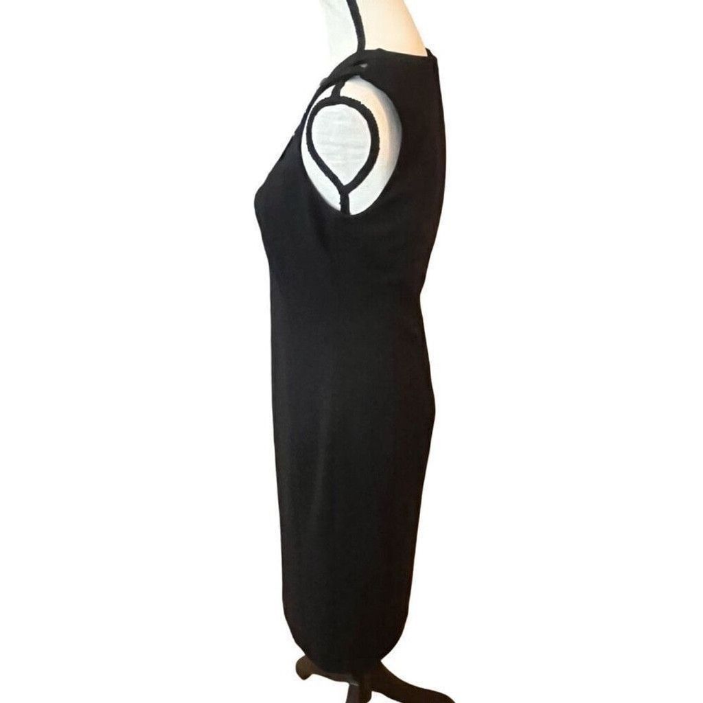 Calvin Klein Calvin Klein Pearl Black Cocktail Corporate Midi Dress 4 Size S / US 4 / IT 40 - 5 Thumbnail