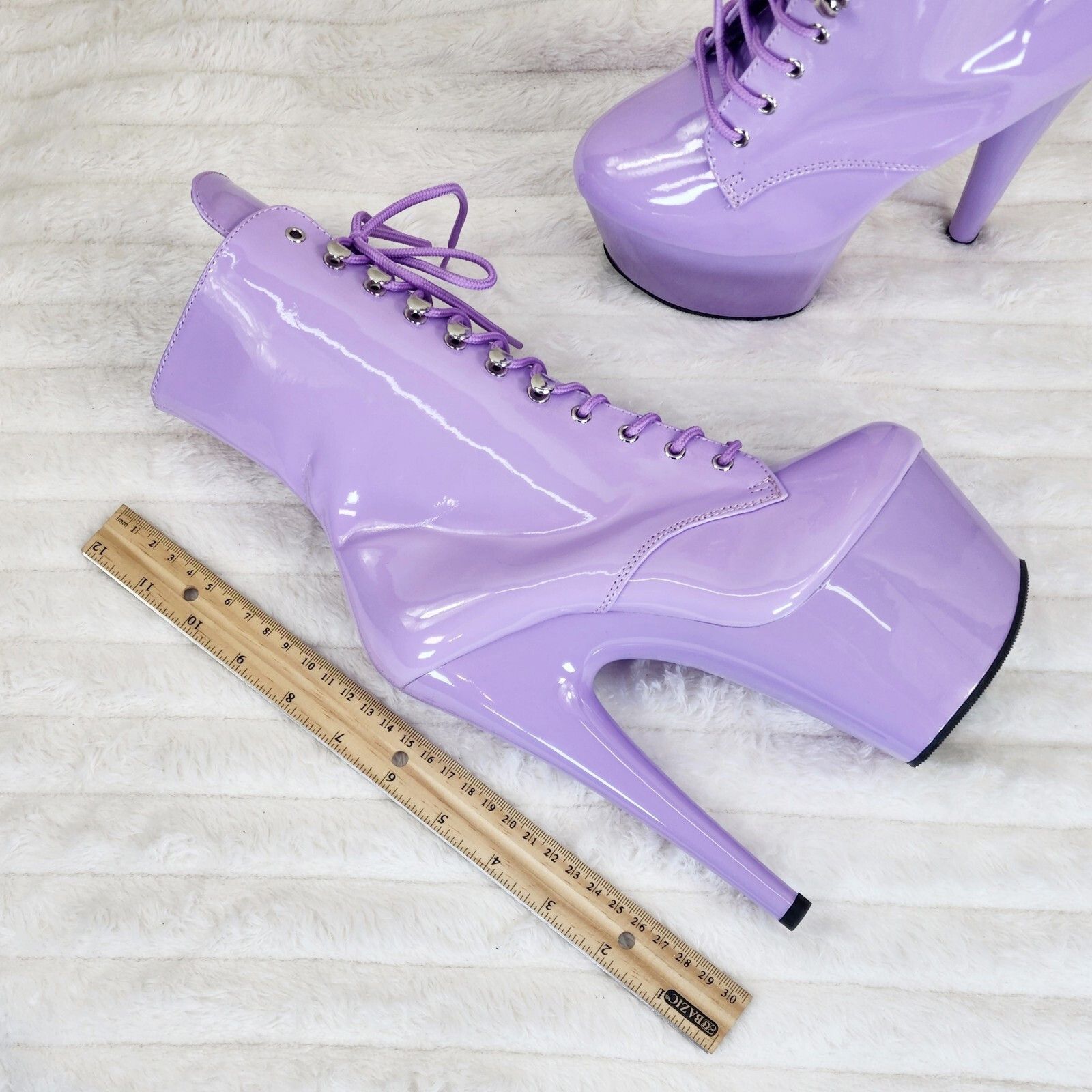 Other Adore 1020 Lavender Lilac Purple Patent 7" High Heel Platfo Size US 7 / IT 37 - 7 Thumbnail